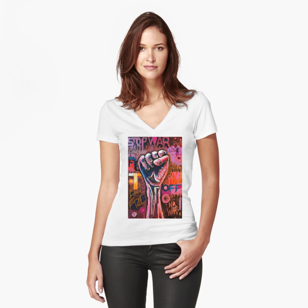 Item preview, Fitted V-Neck T-Shirt designed and sold by AllanLinder.
