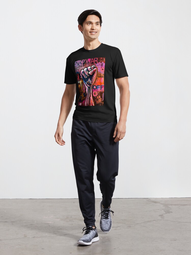 Thumbnail 5 of 7, Active T-Shirt, STOP WAR designed and sold by AllanLinder.