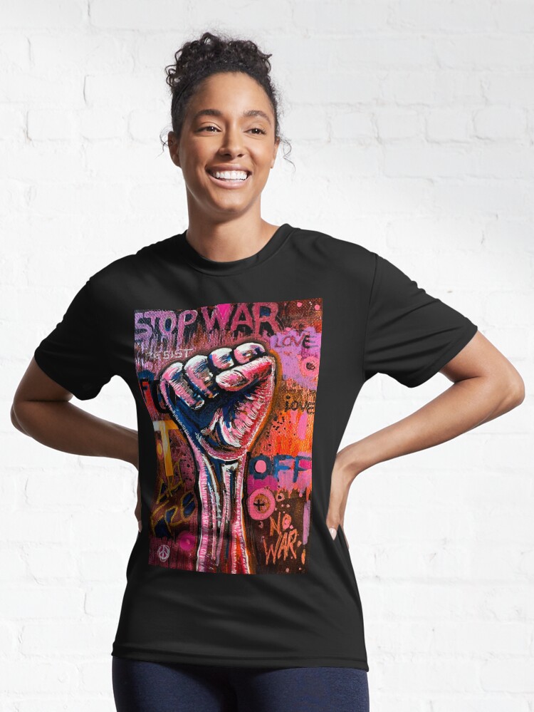 Thumbnail 6 of 7, Active T-Shirt, STOP WAR designed and sold by AllanLinder.