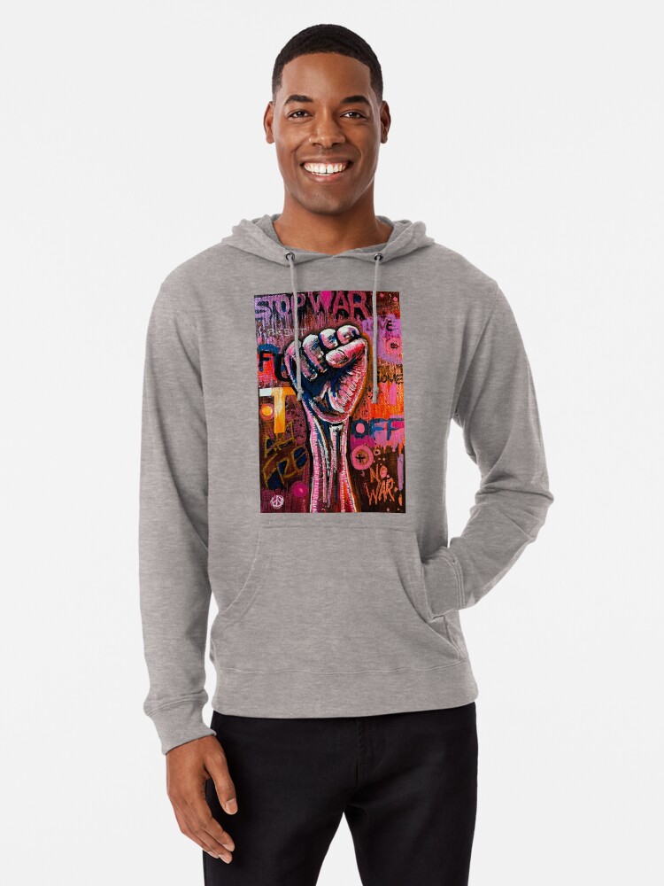 Thumbnail 1 of 5, Lightweight Hoodie, STOP WAR designed and sold by AllanLinder.