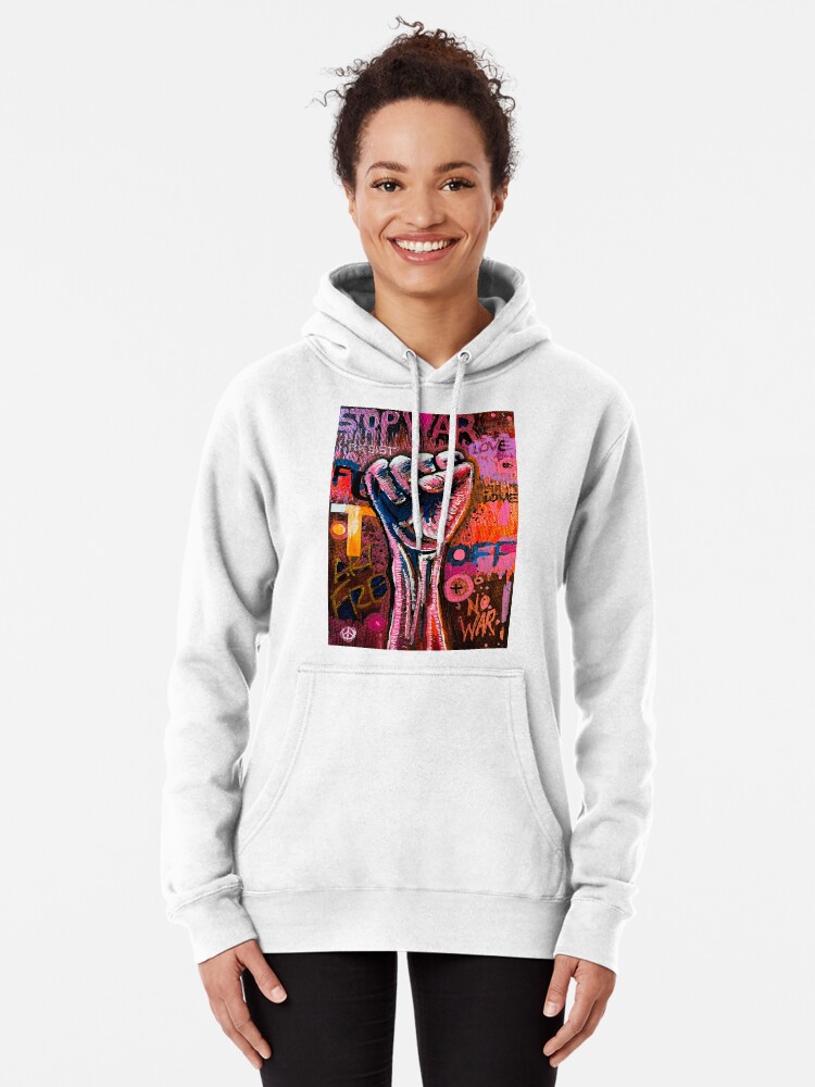 Pullover Hoodie, STOP WAR designed and sold by AllanLinder