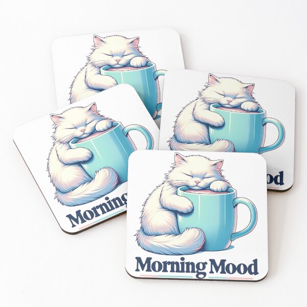 Item preview, Morning Mood, a cat lovers morning dilemma designed and sold by RuyaFab.
