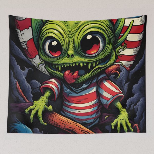 Item preview, alienlove 184 good mood lucky funny skull hero designed and sold by alienlove-8.