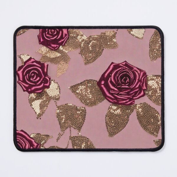 Item preview, Golden Leaf & Pink Rose Sequin Delight designed and sold by Poetic4Passion.