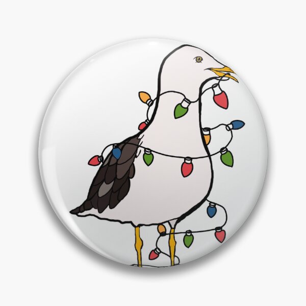Item preview, Seagull tangled in Christmas lights  designed and sold by Notveryclassy.