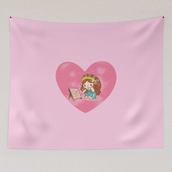 Item preview, Cartoon image of young artist girl holding several brushes and a palette  designed and sold by Chattakan.