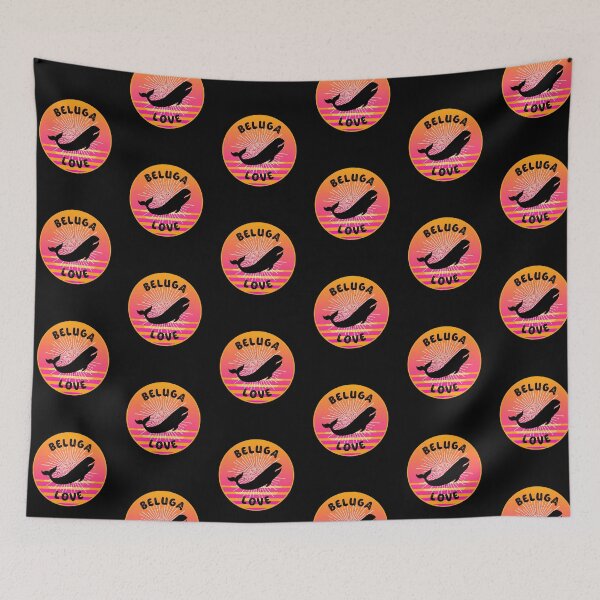 Item preview, Beluga Love Retro Illustration designed and sold by kuremureDesign.