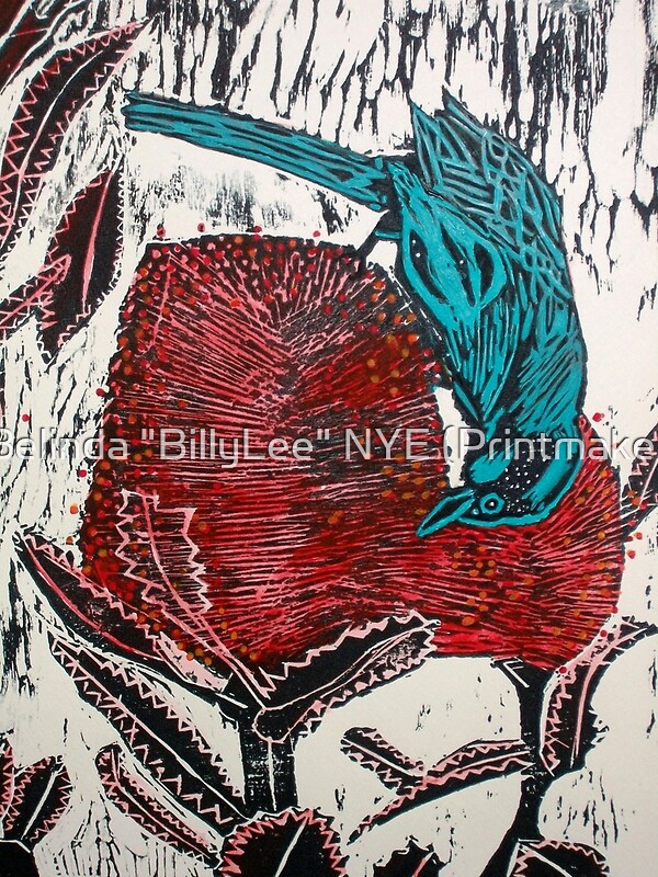 “Blue Bird Woodcut” by Belinda “BillyLee” NYE (Printmaker) | Redbubble