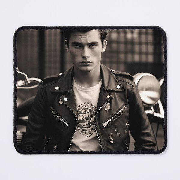 Item preview, Greaser Punk Man in front of Motorcycle designed and sold by dcrc.