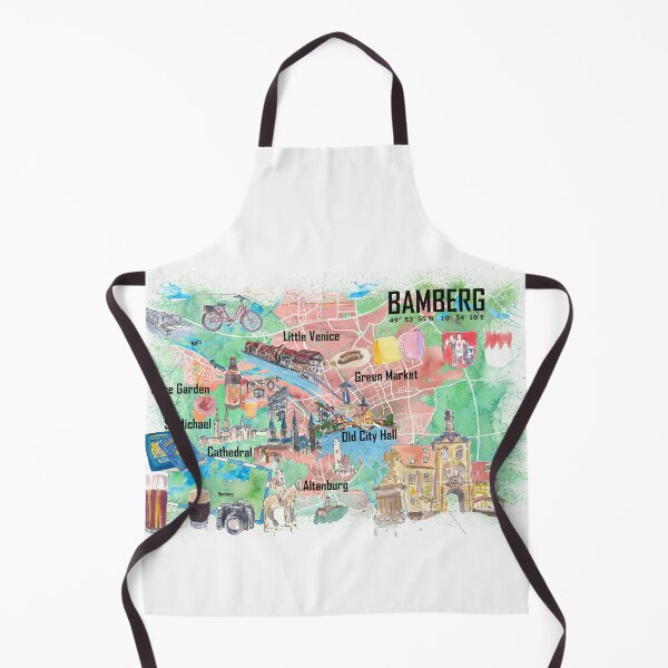 Item preview, Bamberg Franconia Illustrated Travel Map with Roads and Highlights designed and sold by artshop77.
