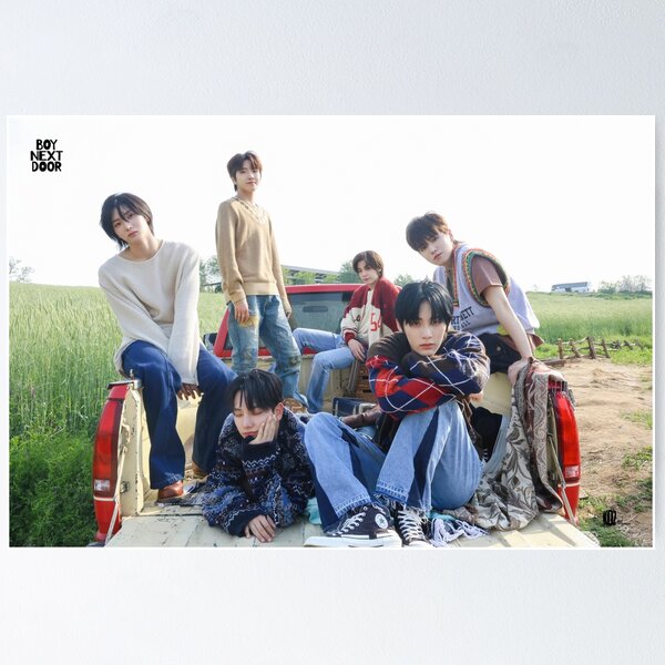 “BOYNEXTDOOR kpop boy group members poster JAEHYUN, SUNGHO, RIWOO
