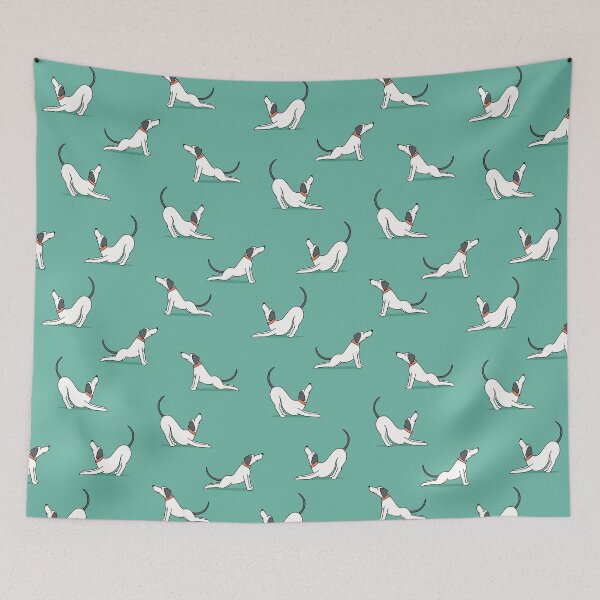 Item preview, big stretch cute dog - teal designed and sold by littlearrow.
