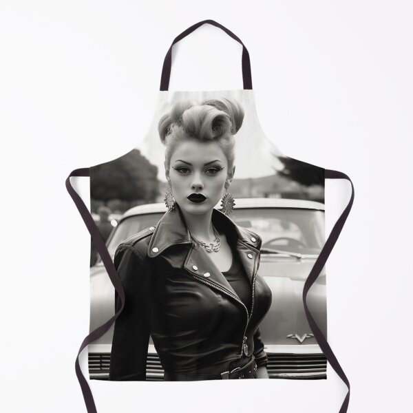 Item preview, Greaser Punk Girl in front of a Vintage Car designed and sold by dcrc.