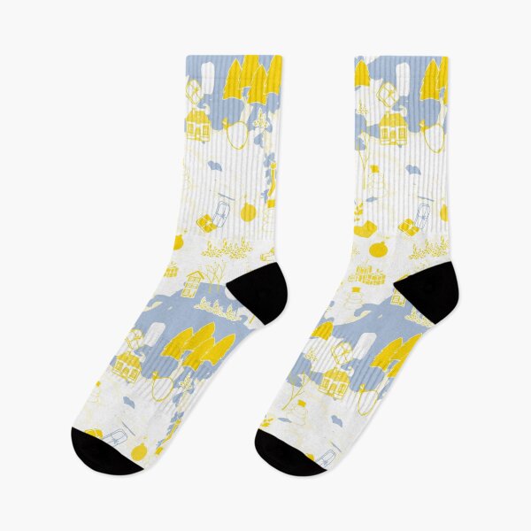 Item preview, Winter Wonderland Festivities Pattern Yellow on Light Blue designed and sold by ara-designs.