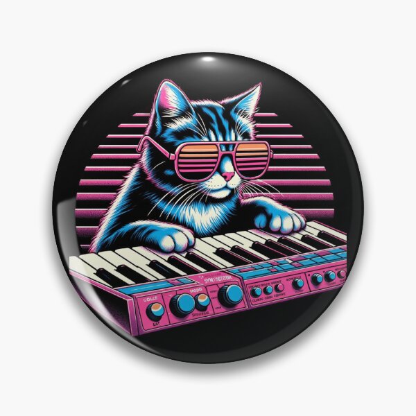 Item preview, Synth Cat - Retro 80's Musical Tee designed and sold by BrokeRun.