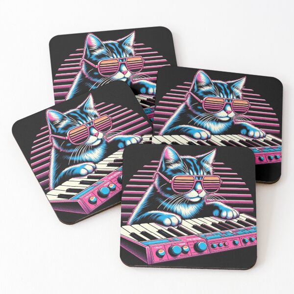 Item preview, Synth Cat - Retro 80's Musical Tee designed and sold by BrokeRun.