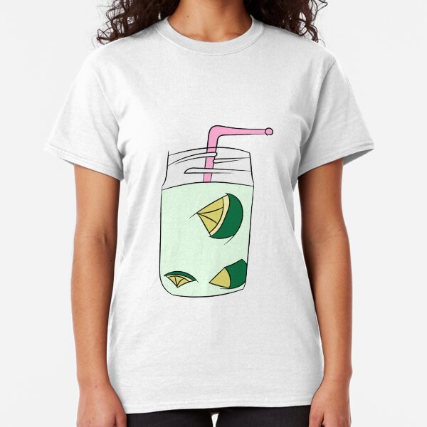 Beautiful Cartoon Detailed Fresh Caipirinhas Cocktail Alcohol Drink Bar Beverage Glass Ice Lime For Summer Classic T-Shirt