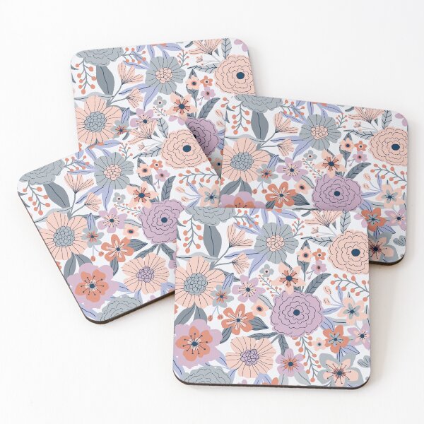 Item preview, Vintage flower garden in pastel colors designed and sold by Illustrated by Nat.