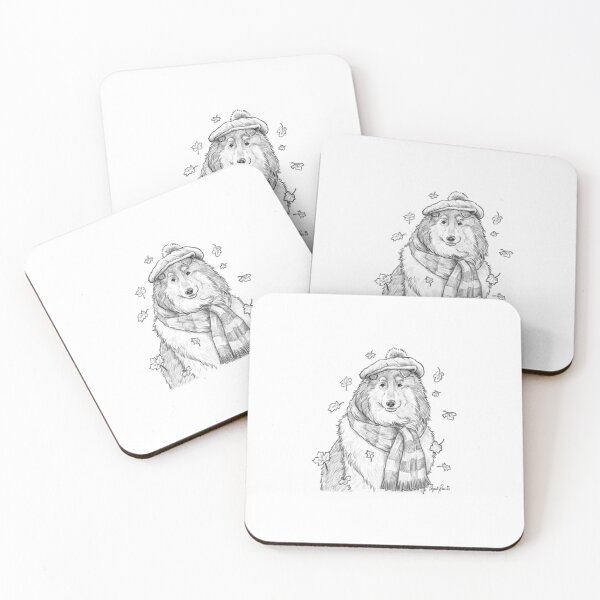 Item preview, A Rough Collie Autumn | Pencil Drawing designed and sold by Elspeth Rose Design.