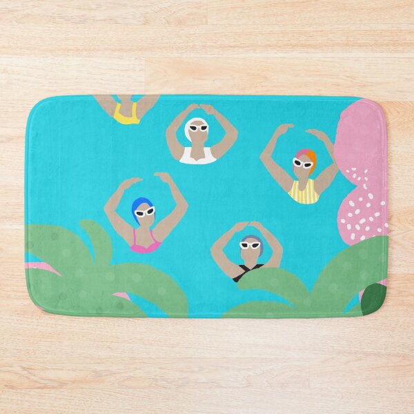 Item preview, Modern Tropical  Artistic Swimmers Pool Illustration designed and sold by pink-cowboy.