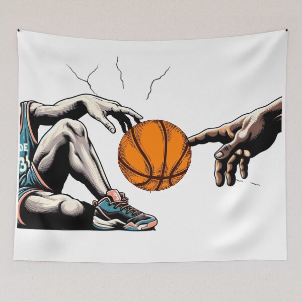 Item preview, 'The Creation of Adam' with a basketball designed and sold by Meowguar.