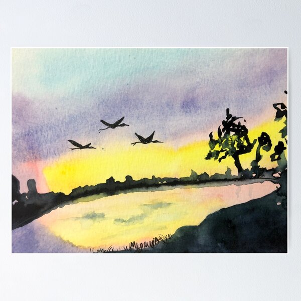 Item preview, Sandhill cranes in flight designed and sold by Mary Lomma.