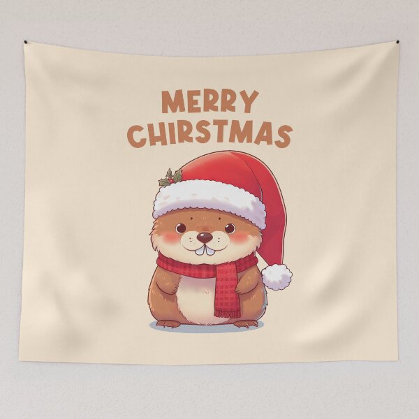 Item preview, Merry Christmas Funny Marmot designed and sold by KAI-Studio.