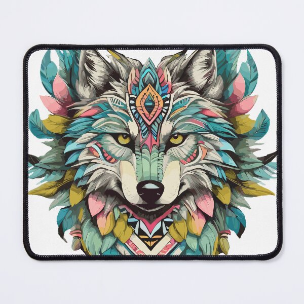 Item preview, wolf feathers spirit animal spirituality wild animal designed and sold by zamperoni.