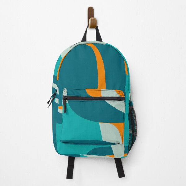 Item preview, Mid Century Modern Retro Abstract Pattern Turquoise Aqua Orange Teal designed and sold by kierkegaard.