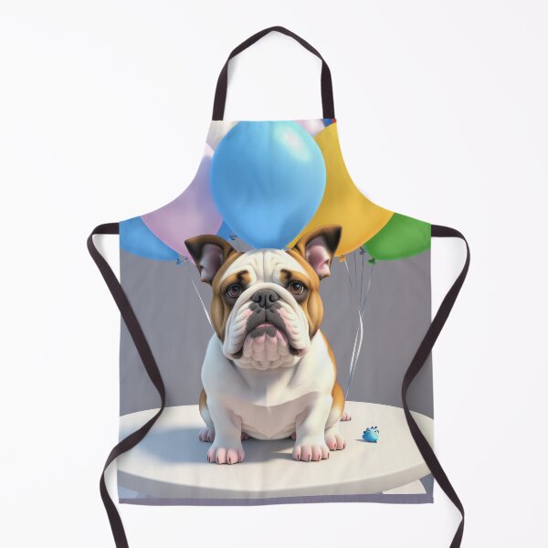 Item preview, Adorable Bulldog dog in a birthday party with balloons designed and sold by Tio-Tecun.