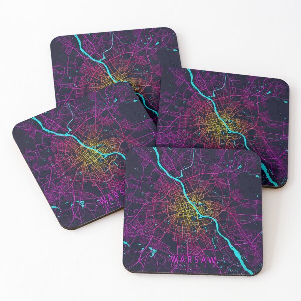 Item preview, Warsaw City Map of Poland - Neon designed and sold by deMAP.