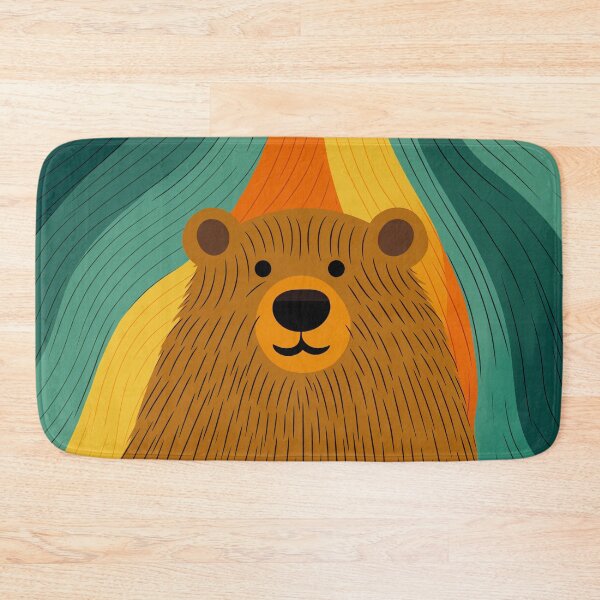 Item preview, Bear and Colorful Wavy Lines designed and sold by EnchantArtCo.