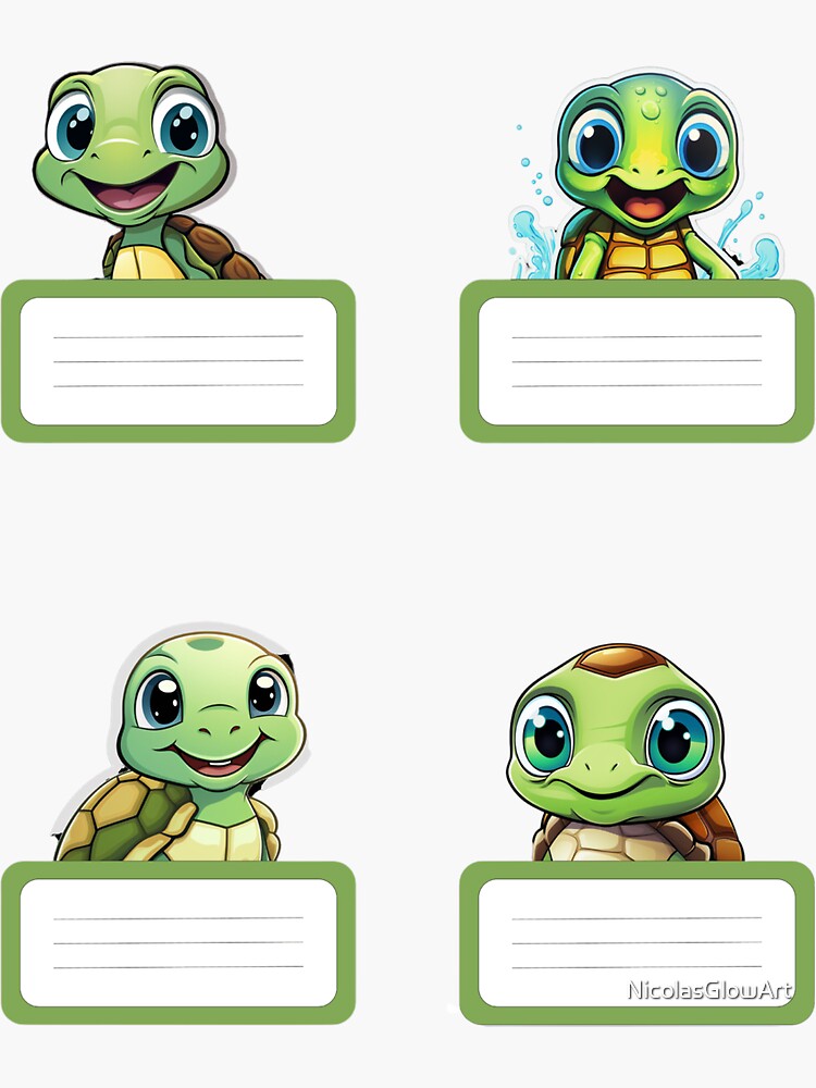 turtle-school-name-tag-2-sticker-for-sale-by-nicolasglowart-redbubble