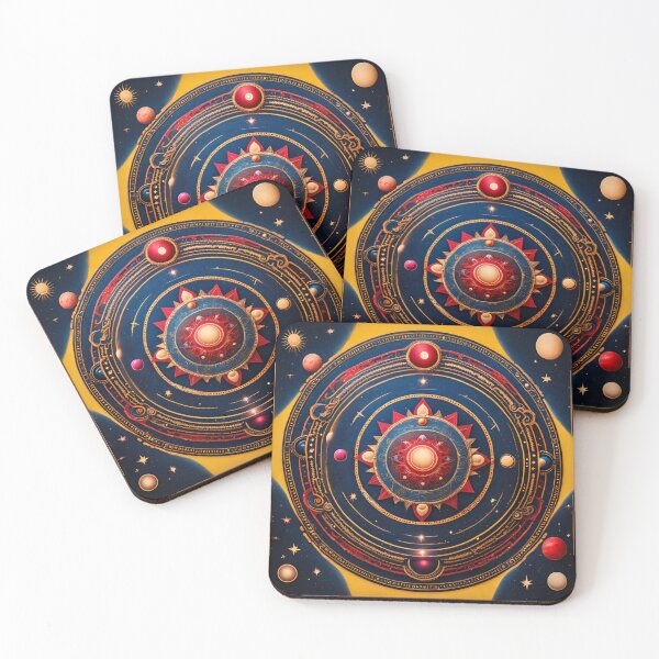 Item preview, Mandala Planet with Moons and Stars designed and sold by SpiritualManda.