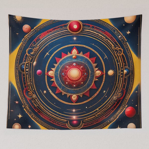 Item preview, Mandala Planet with Moons and Stars designed and sold by SpiritualManda.