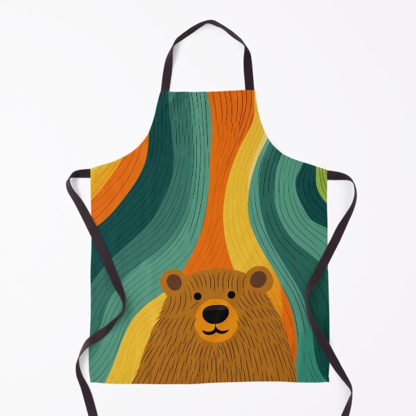 Item preview, Bear and Colorful Wavy Lines designed and sold by EnchantArtCo.