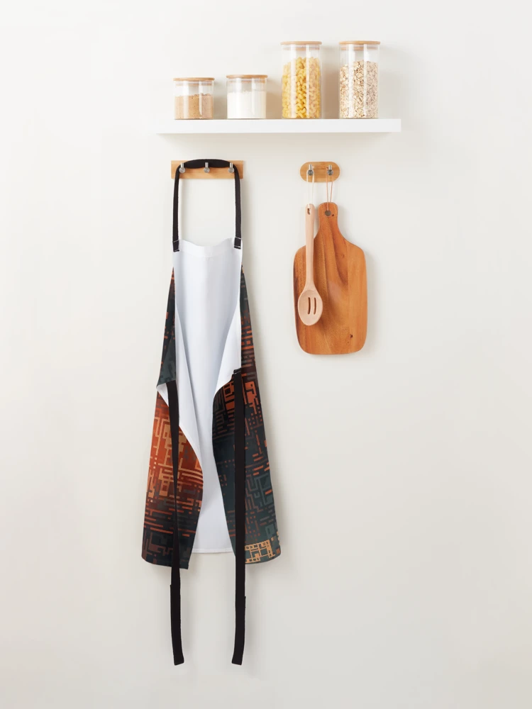 Thumbnail 2 of 6, Apron, Digital Code Abstract Pattern designed and sold by SideSignal.