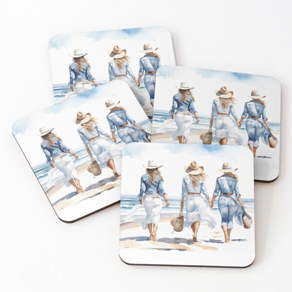 Item preview, Coastal Cowgirl Design- Three Coastal Cowgirls Walking on The Beach  designed and sold by elisarasada.