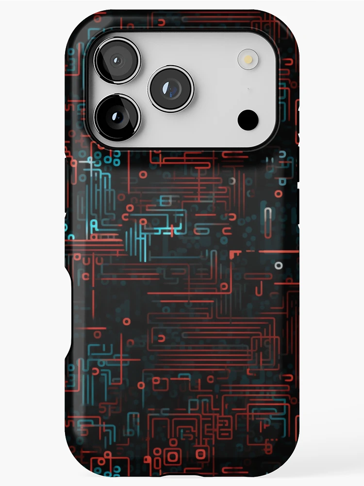 Thumbnail 1 of 4, iPhone Case, Digital Code Abstract Pattern designed and sold by SideSignal.