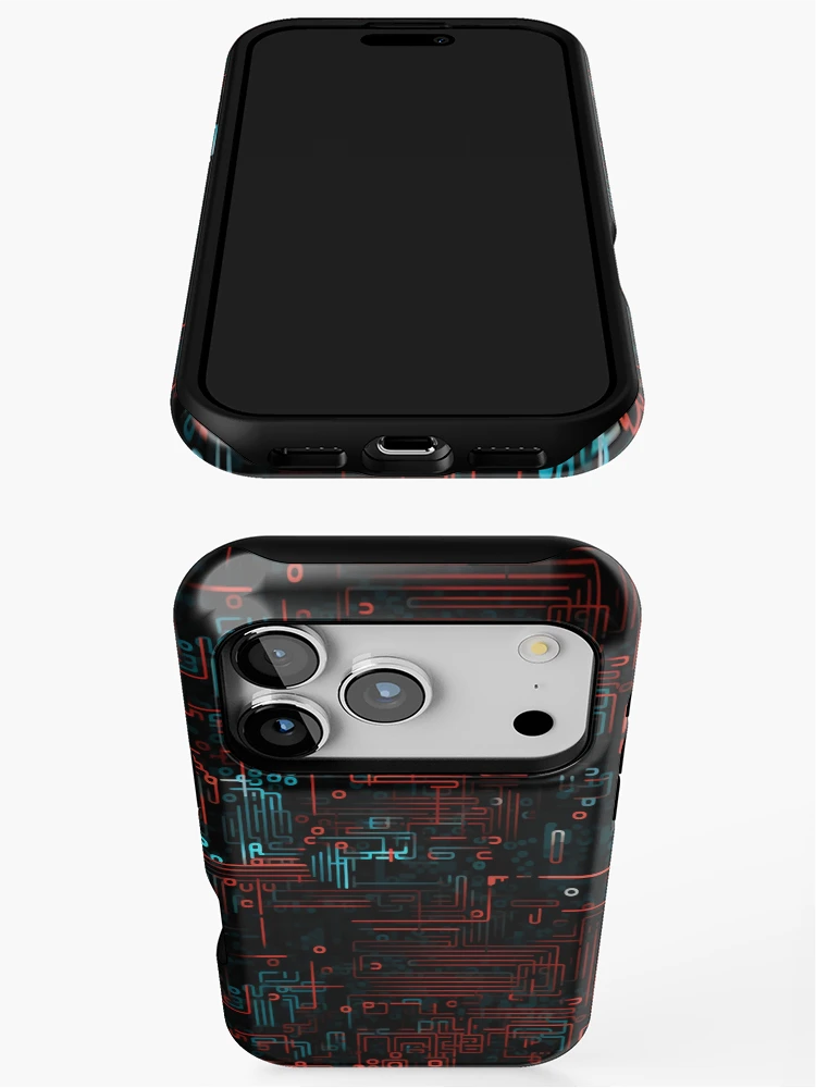 Thumbnail 3 of 4, iPhone Case, Digital Code Abstract Pattern designed and sold by SideSignal.