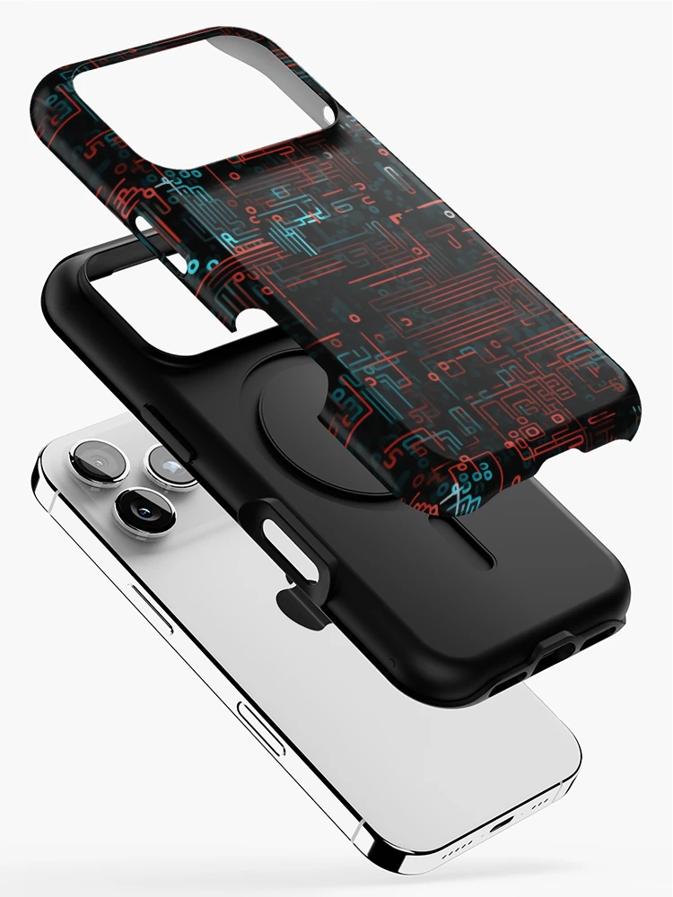 Thumbnail 2 of 4, iPhone Case, Digital Code Abstract Pattern designed and sold by SideSignal.