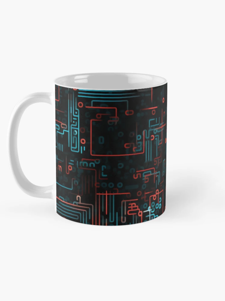 Thumbnail 5 of 6, Coffee Mug, Digital Code Abstract Pattern designed and sold by SideSignal.