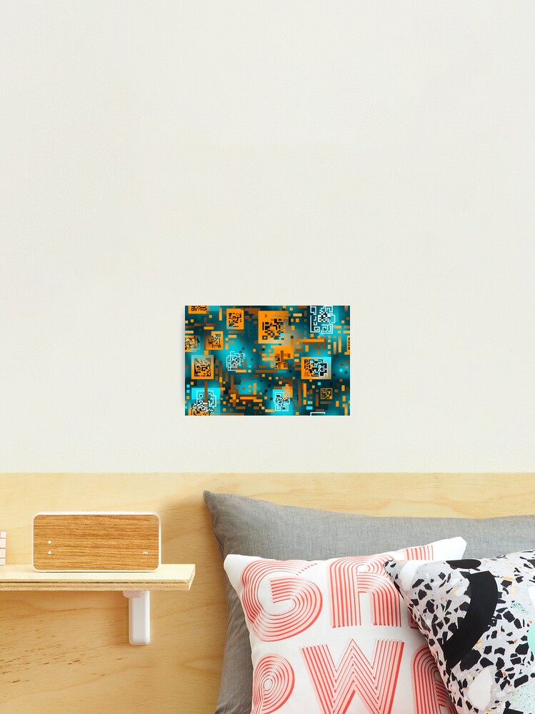 Thumbnail 2 of 3, Photographic Print, Digital Code Abstract Pattern designed and sold by SideSignal.