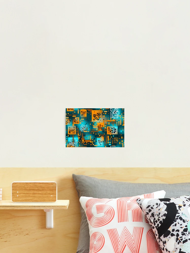 Thumbnail 2 of 3, Photographic Print, Digital Code Abstract Pattern designed and sold by SideSignal.