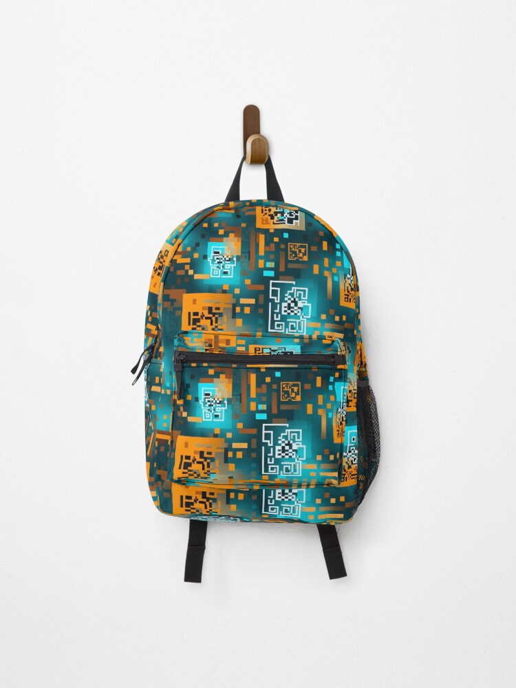 Thumbnail 1 of 3, Backpack, Digital Code Abstract Pattern designed and sold by SideSignal.