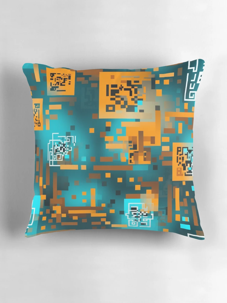 Thumbnail 3 of 4, Pillow, Digital Code Abstract Pattern designed and sold by SideSignal.