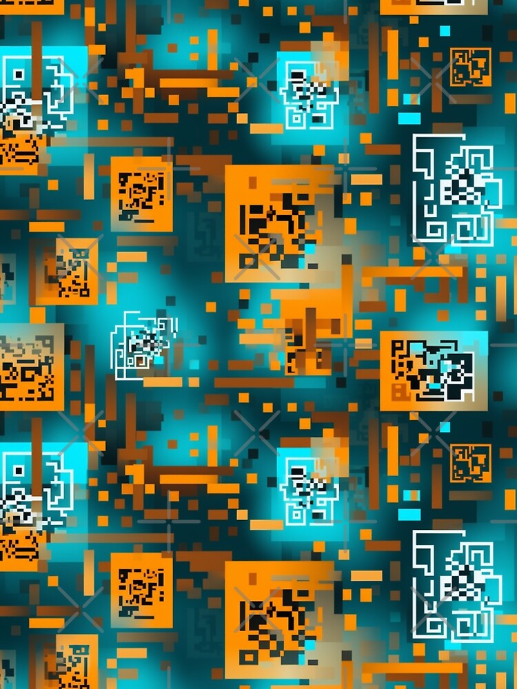 Thumbnail 5 of 5, A-Line Dress, Digital Code Abstract Pattern designed and sold by SideSignal.