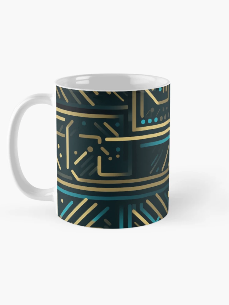 Thumbnail 5 of 6, Coffee Mug, Digital Code Abstract Pattern designed and sold by SideSignal.
