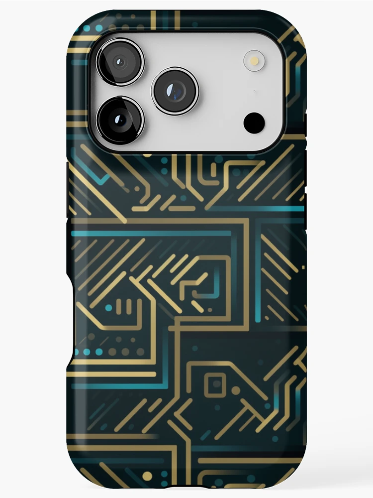 Thumbnail 1 of 4, iPhone Case, Digital Code Abstract Pattern designed and sold by SideSignal.