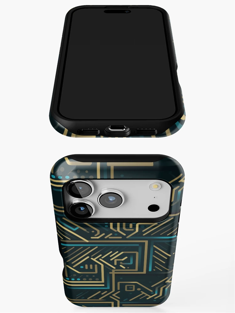 Thumbnail 3 of 4, iPhone Case, Digital Code Abstract Pattern designed and sold by SideSignal.